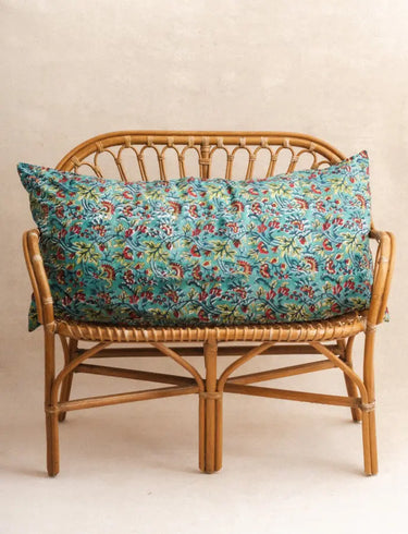 Riesenkissenbezug - Jodhpur Blau - XL 110x55cm, in handwerklichem Blockdruck, handgefertigt in Jaipur - Kirane