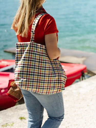Daily Bag Alice Carreaux in Baumwoll-Blockdruck, handgefertigt in Jaipur - Kirane