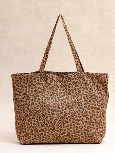 Daily Bag Léopard Café en algodón block print artesanal, hecho a mano en Jaipur - Kirane