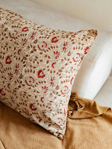 Riesen-Kissenbezug - Pati - XL 110x55cm, Kissenbezug in handwerklichem Blockdruck, handgefertigt in Jaipur - Kirane