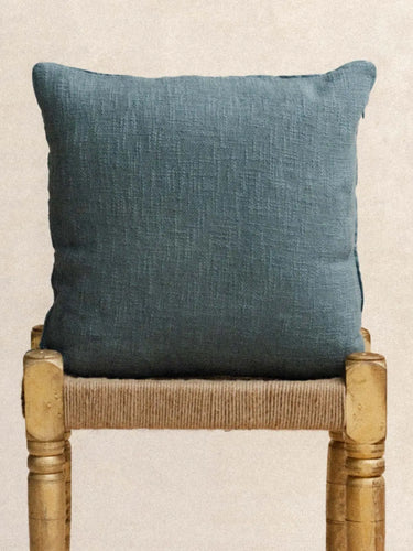 Kissenbezug Khadi - Bleu Brume - 45x45cm, Kissenbezug in handgewebtem Khadi aus Rajasthan - Kirane