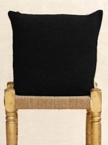 Kissenbezug Khadi - Noir - 45x45cm, Kissenbezug in handgewebtem Khadi aus Rajasthan - Kirane