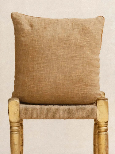 Funda de cojín khadi sable 45×45 cm en algodón tejido a mano en Rajastán - Kirane