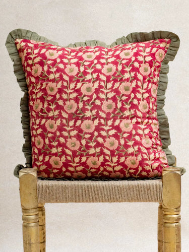 Kissenbezug Mina 45×45 cm in handwerklichem Blockdruck, handgefertigt in Jaipur - Kirane
