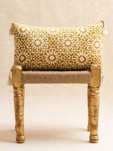 Kissenbezug - Yellow Sun - 40x60 cm, Kissenbezug in handwerklichem Blockdruck, handgefertigt in Jaipur - Kirane