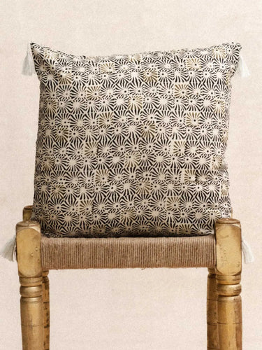 Kissenbezug Module Kaki 45×45 cm in handwerklichem Blockdruck, handgefertigt in Jaipur - Kirane