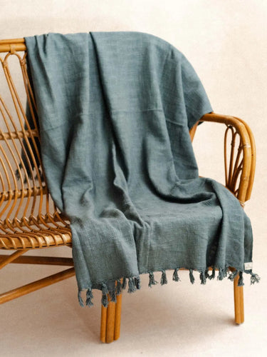 Überwurf Khadi - Brume - 120x180cm in handgewebtem Khadi aus Rajasthan - Kirane