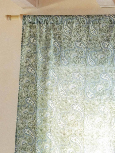 Vorhang - Sienne - 110x270cm in Baumwoll-Blockdruck, handgefertigt in Jaipur - Kirane