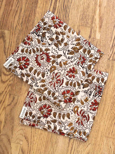 Servilletas - Pati - Lote de 2 en algodón block print artesanal, hecho a mano en Jaipur - Kirane