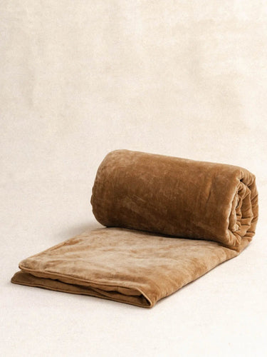 Sofa Cover - Velours uni - Beige Sable - 85x185cm - Kirane