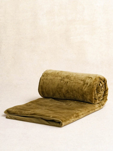Funda de Sofá - Velours uni - Kaki Sauge - 85x185cm - Kirane