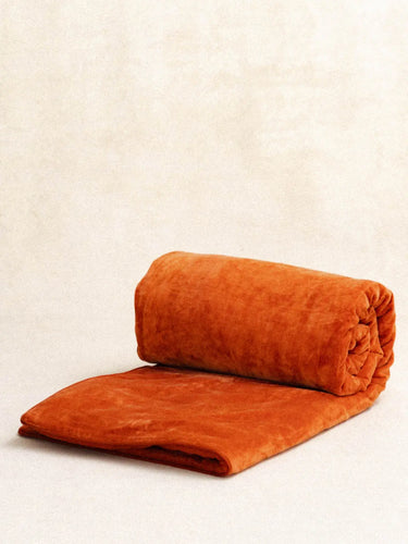 Funda de Sofá - Velours uni - Terracotta - 85x185cm - Kirane