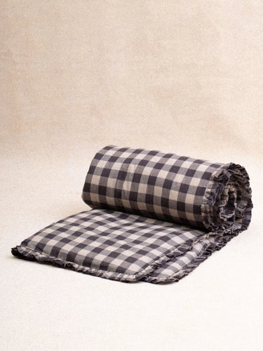 Sofa Cover - Carreaux Alba - 85x185cm, funda de sofá en algodón block print artesanal, hecho a mano en Jaipur - Kirane