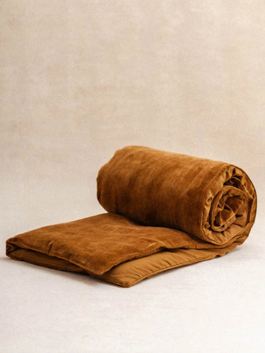 Sofa Cover Velours uni - Caramel - 85x185cm - Kirane
