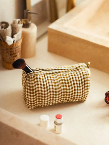 Kosmetiktasche - Toilette und Make-up - Vichy Kaffee KIRANE