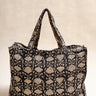 Bolsa 48h - Acolchada - Lotus Noir en algodón block print acolchado artesanal, hecho a mano en Jaipur - Kirane