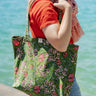 Daily Bag Hara Vert en algodón block print artesanal, hecho a mano en Jaipur - Kirane