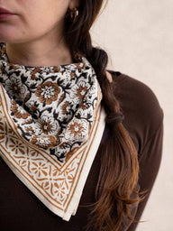 Foulard Lilou in cotone block print artigianale, fatto a mano a Jaipur - Kirane