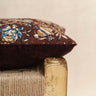 Funda de Cojín - Pondi Choco & Velours bordeaux - 30x50cm, funda de cojín en terciopelo artesanal - Kirane