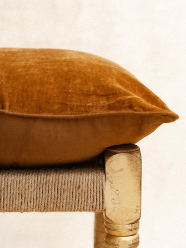 Kissenbezug - Velours Caramel, Detail der weichen Samt-Textur
