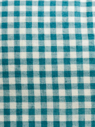 Kissenbezug - Vichy Azur - 30x50cm, Detail des handgedruckten Blockdruckmotivs