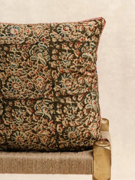 Housse de coussin Kalam 45×45 cm en block print artisanal, fait main à Jaipur - Kirane