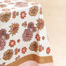 Tischdecke - Flower Seventies in Baumwoll-Blockdruck, handgefertigt in Jaipur - Kirane