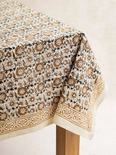 Tischdecke - Lilou, Detail des handgedruckten Blockdruckmotivs