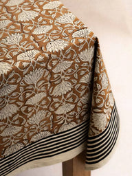 Tafelkleed - Lotus Café in artisanale blockprint katoen, handgemaakt in Jaipur - Kirane