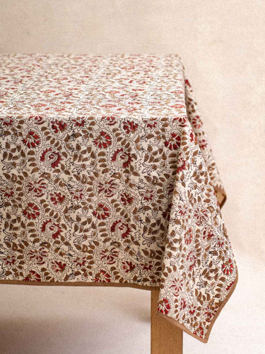 Tischdecke - Pati, Detail des handgedruckten Blockdruckmotivs