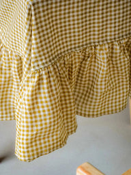 Nappe - Vichy volant en coton block print artisanal, fait main à Jaipur - Kirane