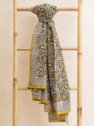Pareo - Foulard - Nimbu in cotone block print artigianale, fatto a mano a Jaipur - Kirane