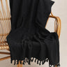 Überwurf Khadi - Noir - 120x180cm in handgewebtem Khadi aus Rajasthan - Kirane