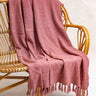 Überwurf Khadi - Rose Blush - 120x180cm in handgewebtem Khadi aus Rajasthan - Kirane