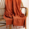 Überwurf Khadi - Terracotta - 120x180cm in handgewebtem Khadi aus Rajasthan - Kirane
