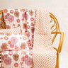 Manta acolchada floral - Seventies & Damier - 105x160cm en algodón block print artesanal, hecho a mano en Jaipur - Kirane