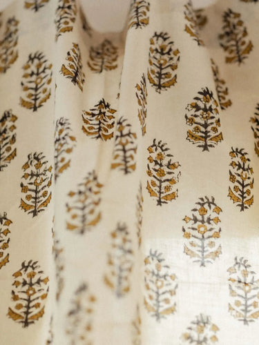 Vorhang - Biscotti - 110x270cm, Detail des handgedruckten Motivs mit Holzstempel