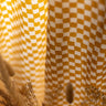 Vorhang - Damier Jonquille - 110x270cm in Baumwoll-Blockdruck, handgefertigt in Jaipur - Kirane