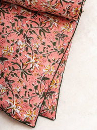 Sofa Cover - Leyli Rose - 85x185cm, sofa cover in artisanal block print cotton, handmade in Jaipur - Kirane
