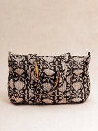 Sac 24h - Matelassé - Lotus noir en coton block print matelassé artisanal, fait main à Jaipur - Kirane