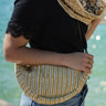 Bauchtasche - Yellow Stripe in Baumwoll-Blockdruck, handgefertigt in Jaipur - Kirane