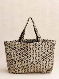 Gewatteerde Tas Black Star in artisanale blockprint katoen, handgemaakt in Jaipur - Kirane
