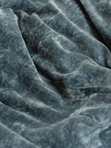 Sofaüberwurf - Velours uni - Bleu Brume - 85x185cm - Kirane