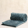Sofaüberwurf - Velours uni - Bleu Brume - 85x185cm - Kirane