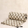 Sofa Cover - Biscotti - 85x185cm, Sofabezug in Baumwoll-Blockdruck, handgefertigt in Jaipur - Kirane