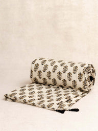 Sofa Cover - Biscotti - 85x185cm, housse de canapé en coton block print artisanal, fait main à Jaipur - Kirane