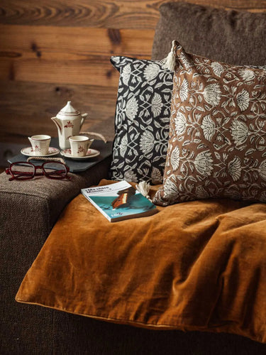 Sofa Cover Velours uni - Caramel - 85x185cm - Kirane