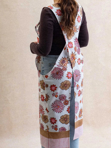 Japanische Schürze - Seventies Flower KIRANE