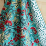 Torchon Jodhpur Bleu, détail du motif block print imprimé main