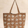 Daily Bag Lotus Café en algodón block print artesanal, hecho a mano en Jaipur - Kirane